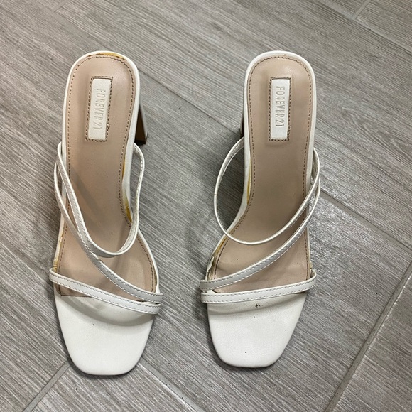 Forever 21 White Strappy Heels - Picture 5 of 7